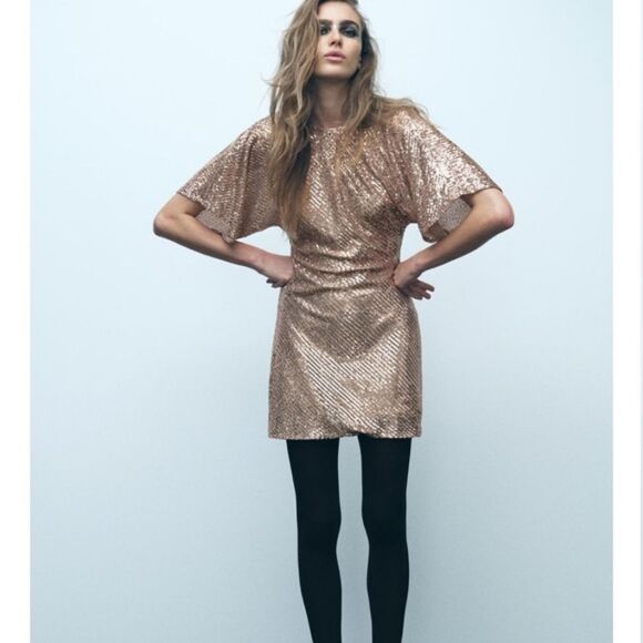 NWT ZARA Short SequinβDress - Picture 5 of 13